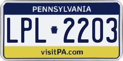 PA license plate LPL2203