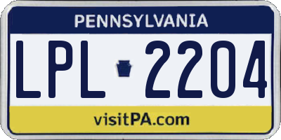 PA license plate LPL2204