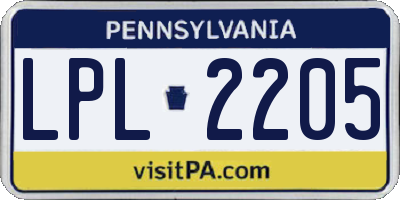 PA license plate LPL2205