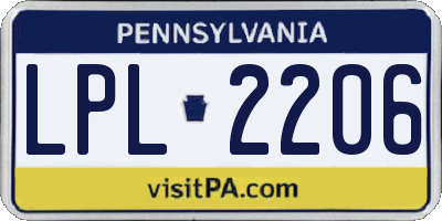 PA license plate LPL2206