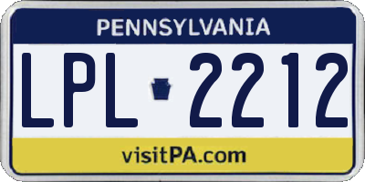 PA license plate LPL2212