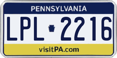 PA license plate LPL2216