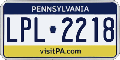 PA license plate LPL2218
