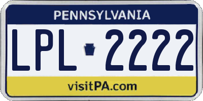 PA license plate LPL2222