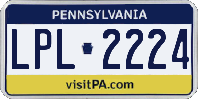 PA license plate LPL2224