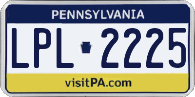 PA license plate LPL2225