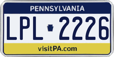 PA license plate LPL2226