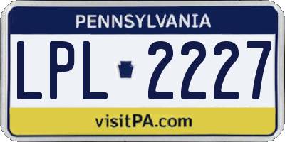 PA license plate LPL2227