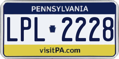 PA license plate LPL2228
