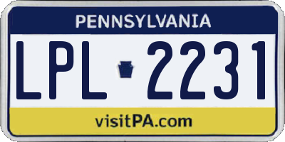 PA license plate LPL2231