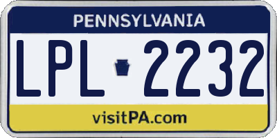 PA license plate LPL2232
