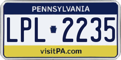 PA license plate LPL2235