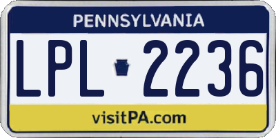 PA license plate LPL2236