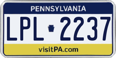 PA license plate LPL2237