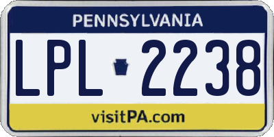 PA license plate LPL2238