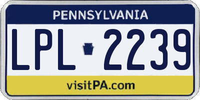 PA license plate LPL2239