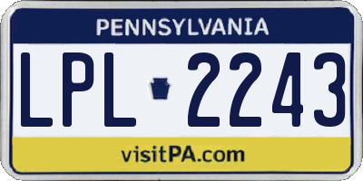 PA license plate LPL2243