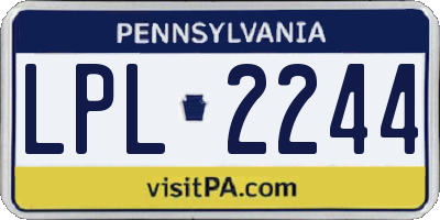 PA license plate LPL2244