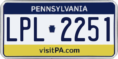 PA license plate LPL2251