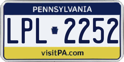 PA license plate LPL2252