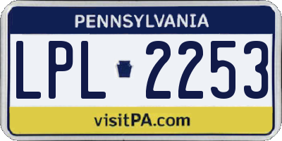 PA license plate LPL2253