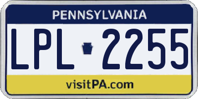 PA license plate LPL2255