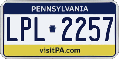 PA license plate LPL2257