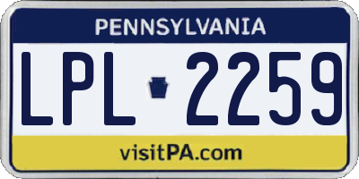 PA license plate LPL2259