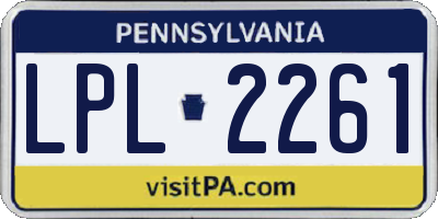 PA license plate LPL2261