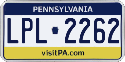 PA license plate LPL2262