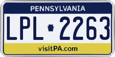PA license plate LPL2263