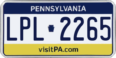 PA license plate LPL2265
