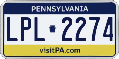 PA license plate LPL2274