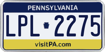 PA license plate LPL2275