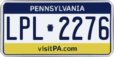 PA license plate LPL2276