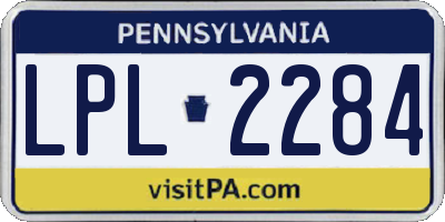 PA license plate LPL2284