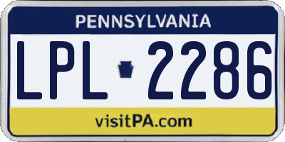 PA license plate LPL2286