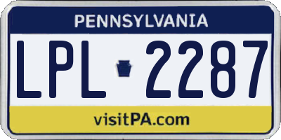 PA license plate LPL2287