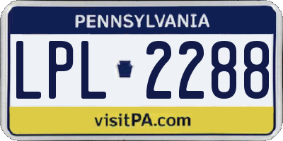 PA license plate LPL2288