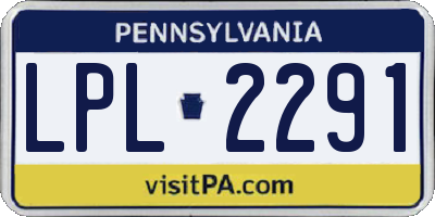 PA license plate LPL2291