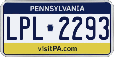 PA license plate LPL2293