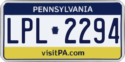 PA license plate LPL2294