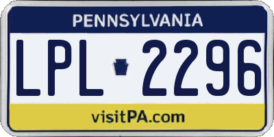 PA license plate LPL2296