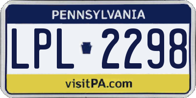 PA license plate LPL2298