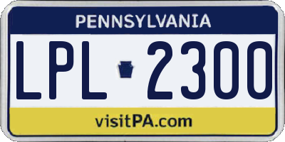 PA license plate LPL2300
