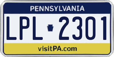 PA license plate LPL2301