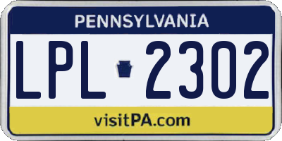PA license plate LPL2302