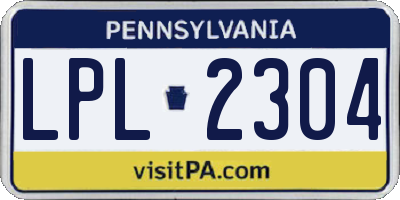 PA license plate LPL2304