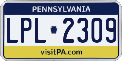 PA license plate LPL2309