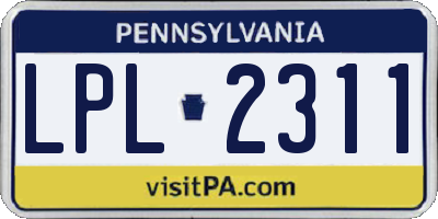 PA license plate LPL2311